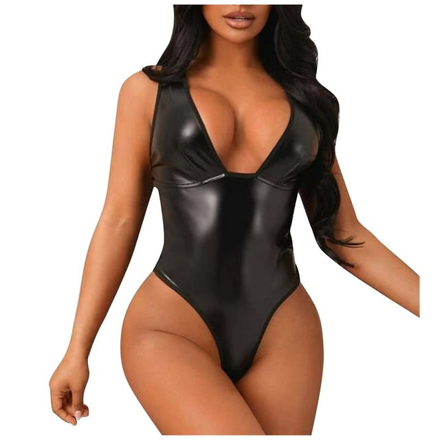 Sexy mujer chaleco lencería cuero tentación Babydoll ropa interior ropa de dormir mono monos Fridja nalpqowj56200