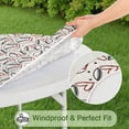 thumbnail image 5 of Beige Baseballs with Hearts Pattern Round Fitted Tablecloth with Elastic Edge,Dining Table Cover Waterproof,Outdoor Round Tablecloth for Camping,Dining,Indoor and Outdoor, 5 of 7