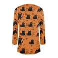 thumbnail image 6 of Women's Halloween Pumpkin Cat Print Knitting Cardigan Long Sleeve Open Front Knitted Sweater Outwear Coat Tops, 6 of 6