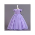 thumbnail image 4 of hirigin Kids Girl’s Tulle Dress, Short Sleeve Crew Neck Flower Bowknot Patchwork Dress for Party Stage Show, 4 of 9