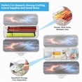 thumbnail image 5 of Plastic Pencil Box Large Capacity Pencil Boxes Clear Boxes with Snap-Tight Lid Stylish Office Supplies Storage Organizer Box Baseball with Water and Fire, 5 of 7