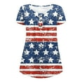 thumbnail image 4 of lcziwo Patriotic Graphic Tees for Women Short Sleeve V Neck Button Down Tops 4th of July Graphic Print T Shirt Casual Trendy Summer 2025 Tunic Shirts Light Blue,XXXL, 4 of 4