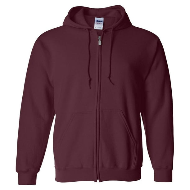 Gildan - 18600 Full Zip Hooded Sweatshirt -Maroon-Medium - Walmart.com ...