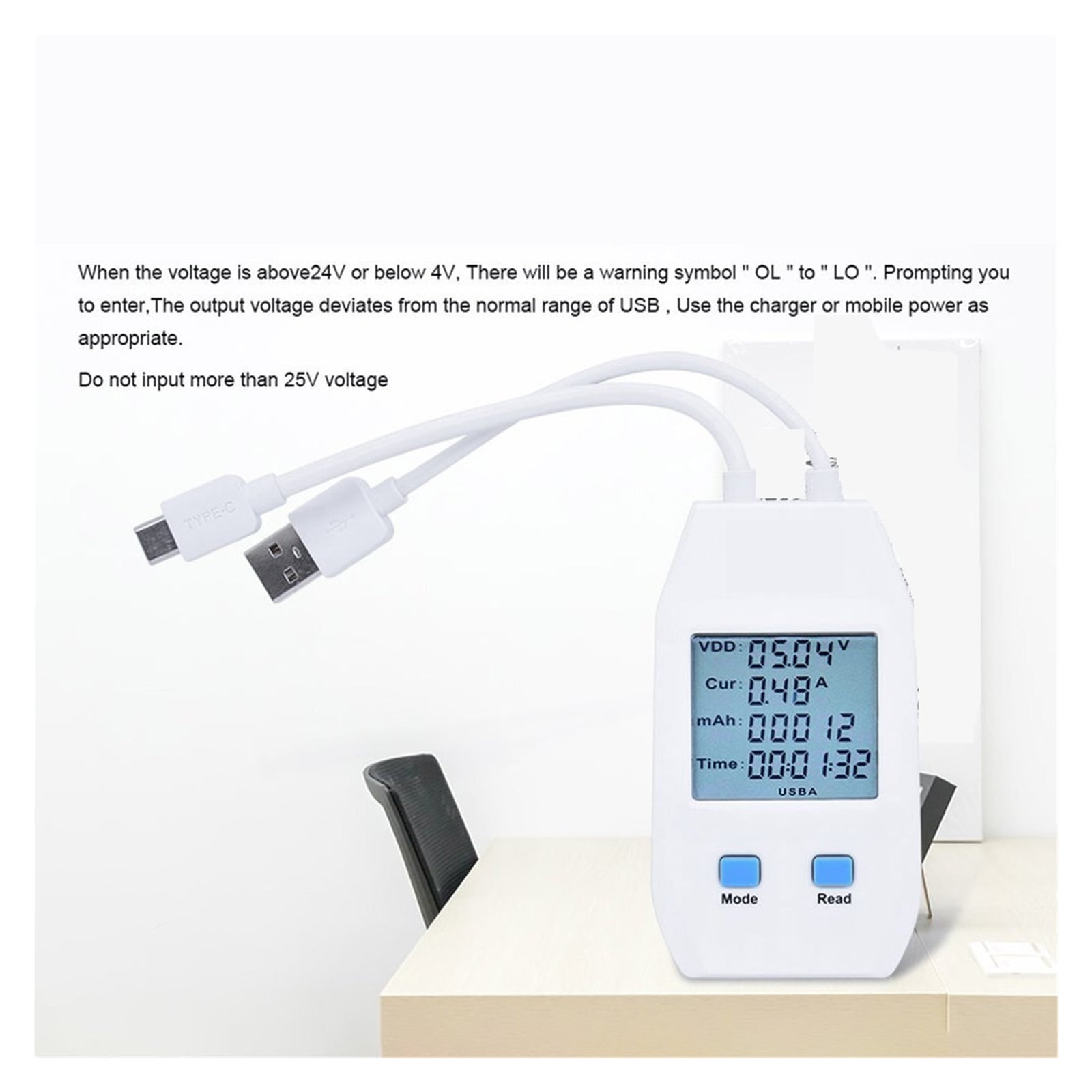 USB Tester Digital Voltmeter Ammeter Voltage Current Amperemeter Capacity Meter Doctor For Mobilephone Tablet Power ,Live Data