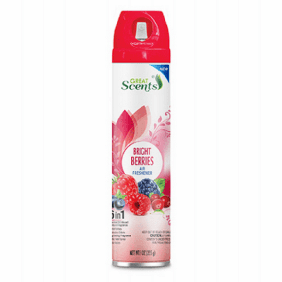 Great Scents Bright Berries Aerosol Air Freshener – 9 oz (1 bottle)
