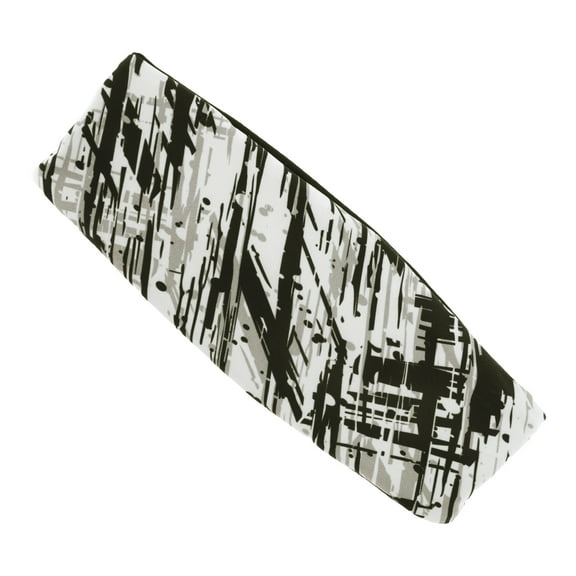 Unique Bargains 1 Pc Comfortable Headband Sweat Headband for Yoga Black White