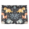 thumbnail image 7 of Yayeee Kitchen Curtains Tier Pair Light Filtering 27"x36" Rod Pocket Short Cafe Window Panel, Orange Dinosaur, 7 of 7