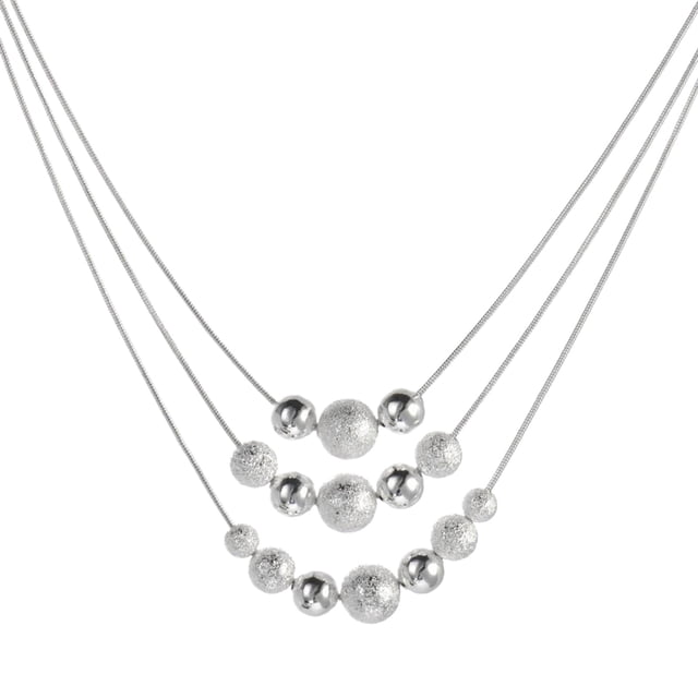 Collar Multicapa Collar de Plata Colgante de Moda en Capas Mujeres Doble Chica Accesorio