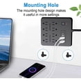 thumbnail image 3 of 14-in-1 Power Strip with 8 Outlets & 6 USB Ports (4 USB-A + 2 Type-C), 5.9ft Extension Cord, 2500W Surge Protector, Overload Protection, Wall Mountable for Home Office Desk Bedroom, 3 of 7