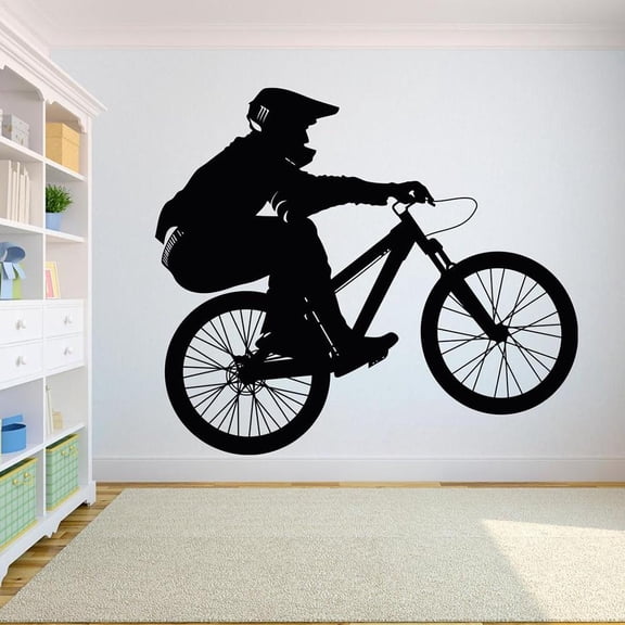 Bicycle Wall Decal Motorcross Free style Dirt Bike Wall Sticker dirt bike motorcycle Vinyl kids boys teenager room Decor 42x37cm