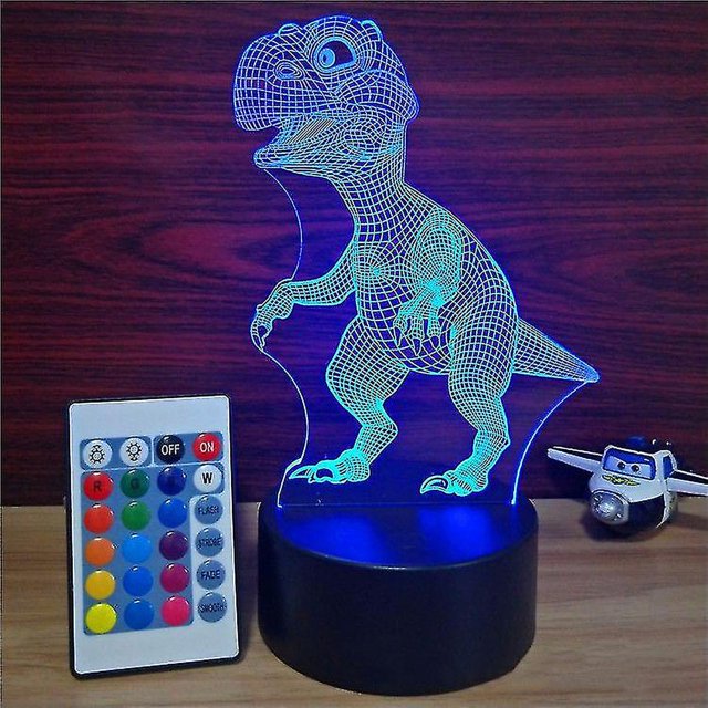 Lámpara de ilusión 3d Lámpara de escritorio de ilusión creativa 3d de dinosaurio