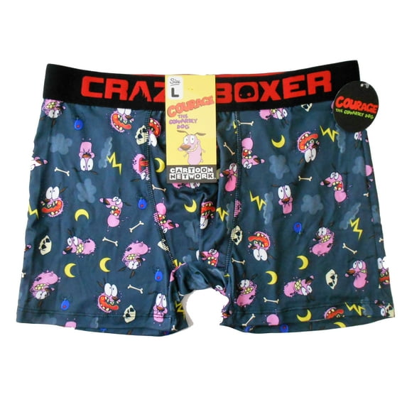 CRAZY BOXER MEN UNDERWEAR - BOXER BRIEF - XLARGE - COURAGE THE COWARDLY DOG