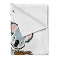 thumbnail image 2 of Tropical Animals Soft Flannel Fleece Blanket, Mother and Baby Koala Climbing over Eucalyptus Tree Branch Wildlife Forest, Cozy Plush for Indoor and Outdoor Use, 60" x 80", Grey Brown, by Ambesonne, 2 of 5
