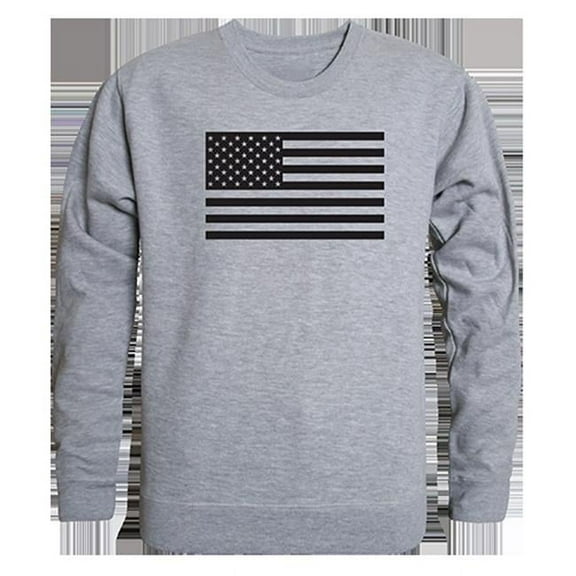 Tonal Flag Graphic Crewneck Sweatshirt, Heather Gray - Medium