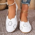thumbnail image 4 of RUIYANQI Women's Perforated Ballet Flats Scalloped Edge Round Toe Slip On Casual Shoes Multi Color Comfortable Dressy Flats For Daily Wear White Women Sandal, 4 of 9