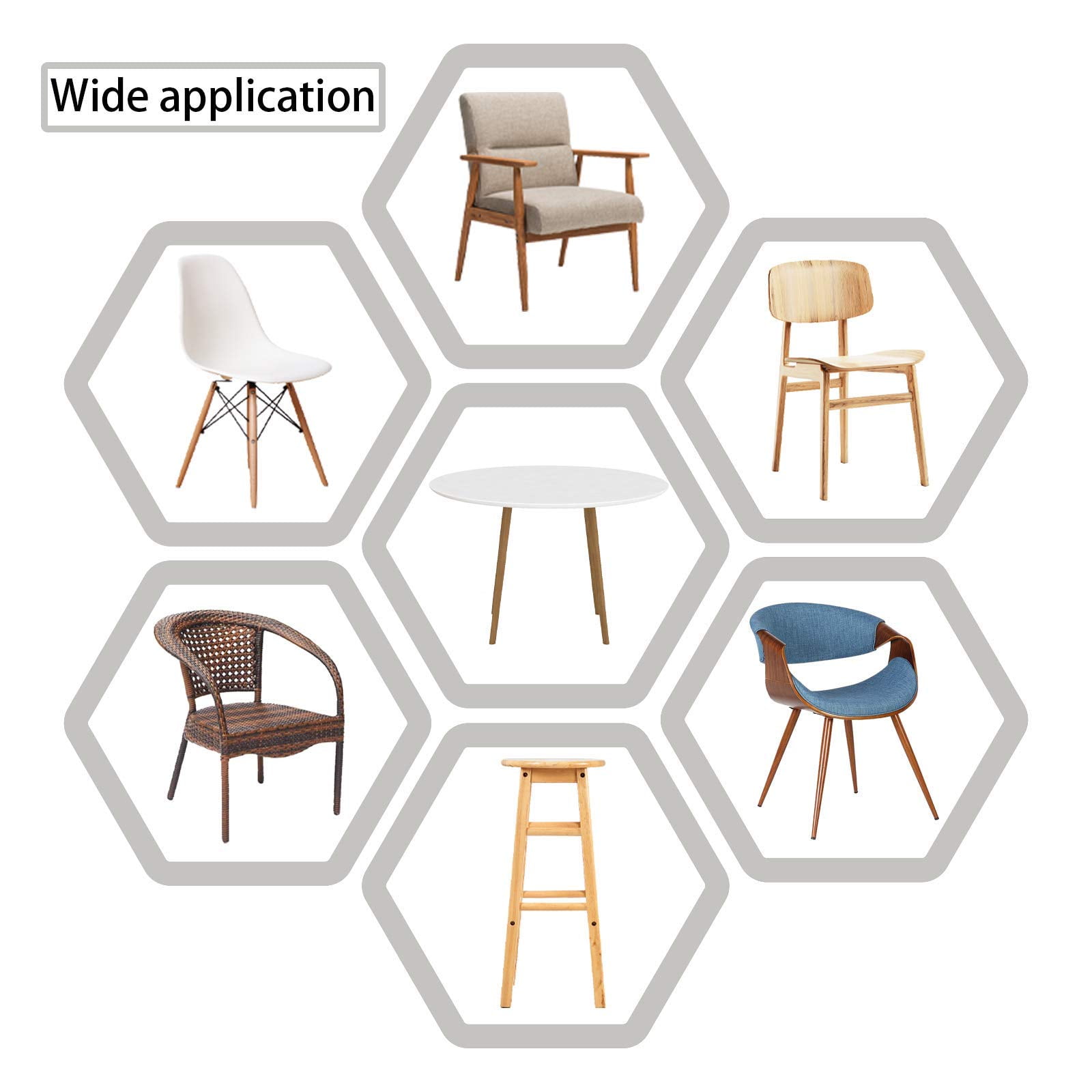 Flyshop 8PCS Round Chair Leg Caps with Felt Pads Durable PVC Protective Feet Cap Prevent Scratches Reduce Noise Felt Furniture Pads, Brown Floor Protectors, 45 to 51 mm