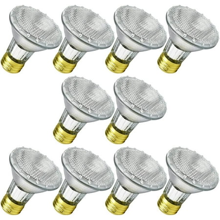 Eco 10 Ballasts - Luxrite LR20613 (10-Pack) 38PAR20/120V 38-Watt Eco Halogen Par20 Light Bulb, Dimmable, Equivalent to 50W Incandescent, 2900K, 500 Lumens, E26 medium base