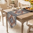 thumbnail image 2 of Vintage Floral Table Runner 108 Inches Long Retro Navy Classical Bohemian Farmhouse Table Runners for Dining Room Tabletop Dresser Scarf Home Party Banquet Wedding Holiday Decoration, 2 of 9