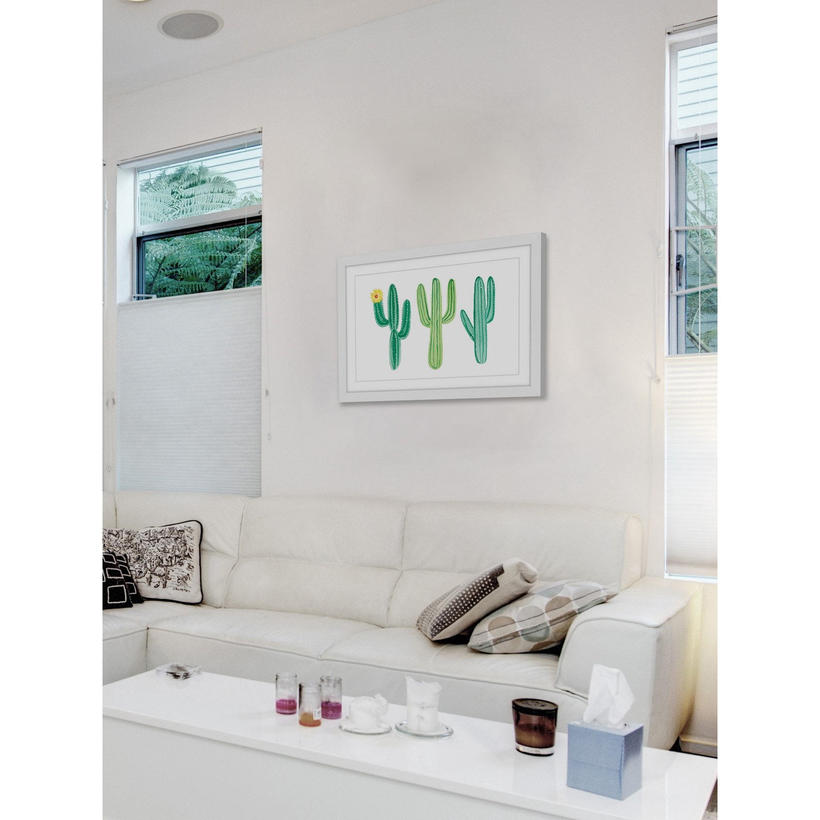 Marmont Hill "Cacti" By Molly Rosner Framed Painting Art Print, 36.0" x 1.5"