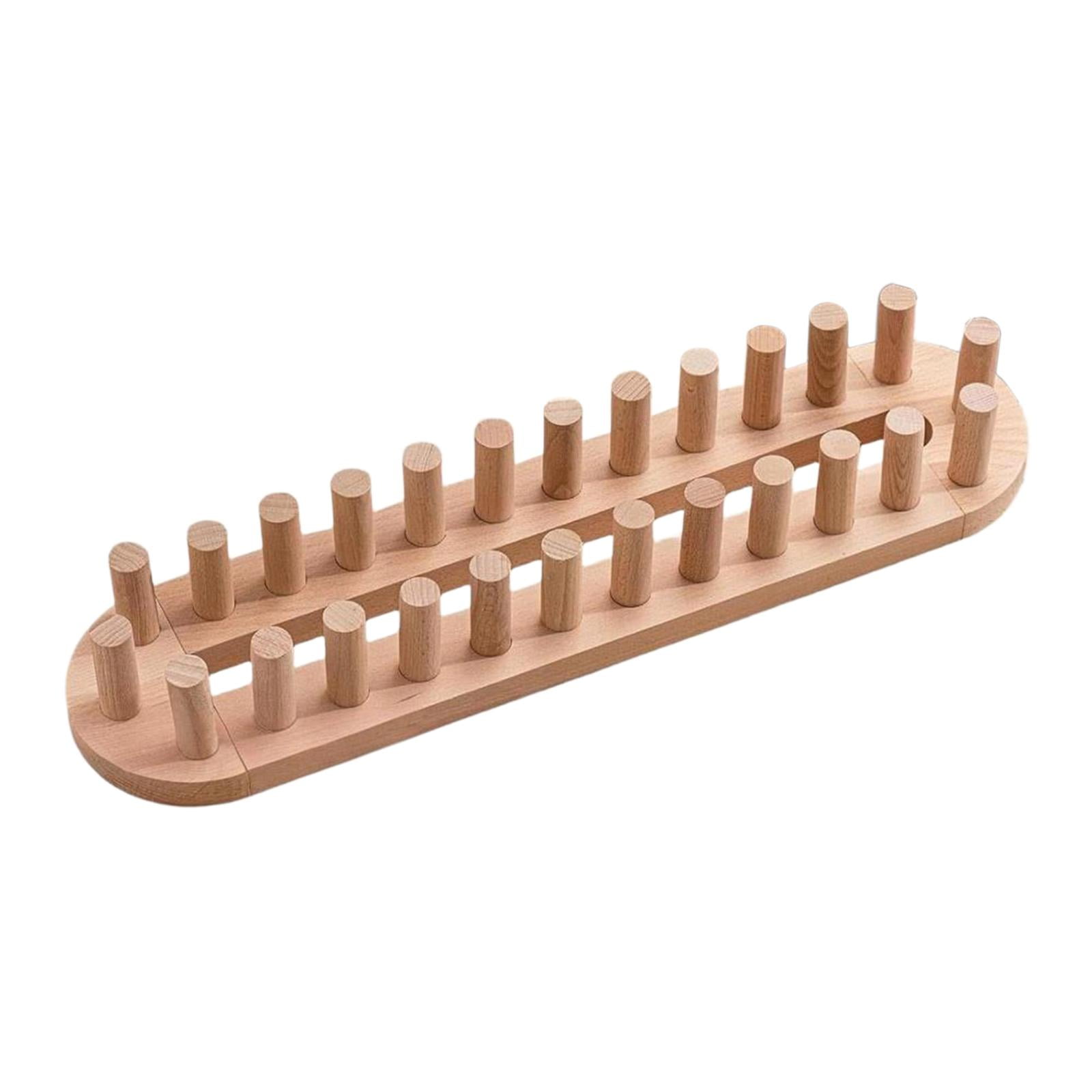Blanket Knitting Loom Wooden Peg Frame Adjustable Size for DIY Chunky Throw Blankets Weaving at Home