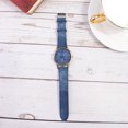 thumbnail image 5 of Reloj de lona, reloj de pulsera de moda, reloj de cuarzo de moda, delicado adorno de muñeca, azul marino, 5 of 5