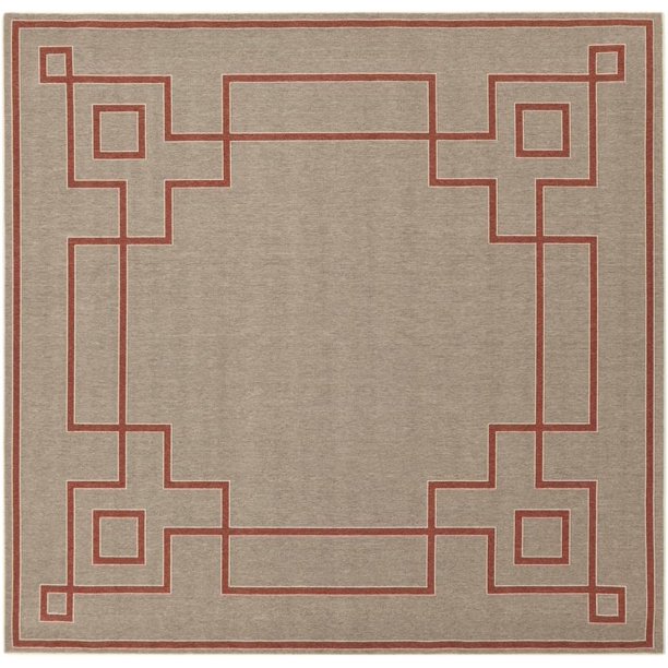 Mark&Day Area Rugs, 9x9 Natalie Indoor/Outdoor Square Brown Beige Area
