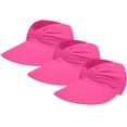 thumbnail image 2 of siminsem UPF 50+ Wide Brim Sun Visor Hat for Women Lightweight Foldable Roll Up Ponytail Hole Beach Cap UV Protection Summer Hat Packable Travel Outdoor Sun Hat Adjustable, Pink,One Size, 2 of 9