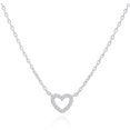 thumbnail image 1 of Collar de diamantes de amor para niñas, diseño de colgante de corazón, collar de clavícula para mujer, 1 of 3