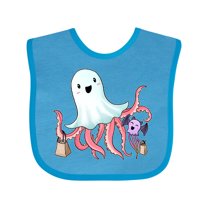Inktastic Cute Ghost Octopus Trick or Treating with Bat Boys or Girls Baby Bib