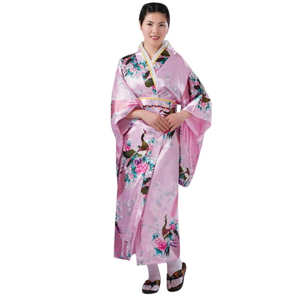 Women's Print Kimono Robe Traditional Japanese Dress Photography Cosplay  Costume 