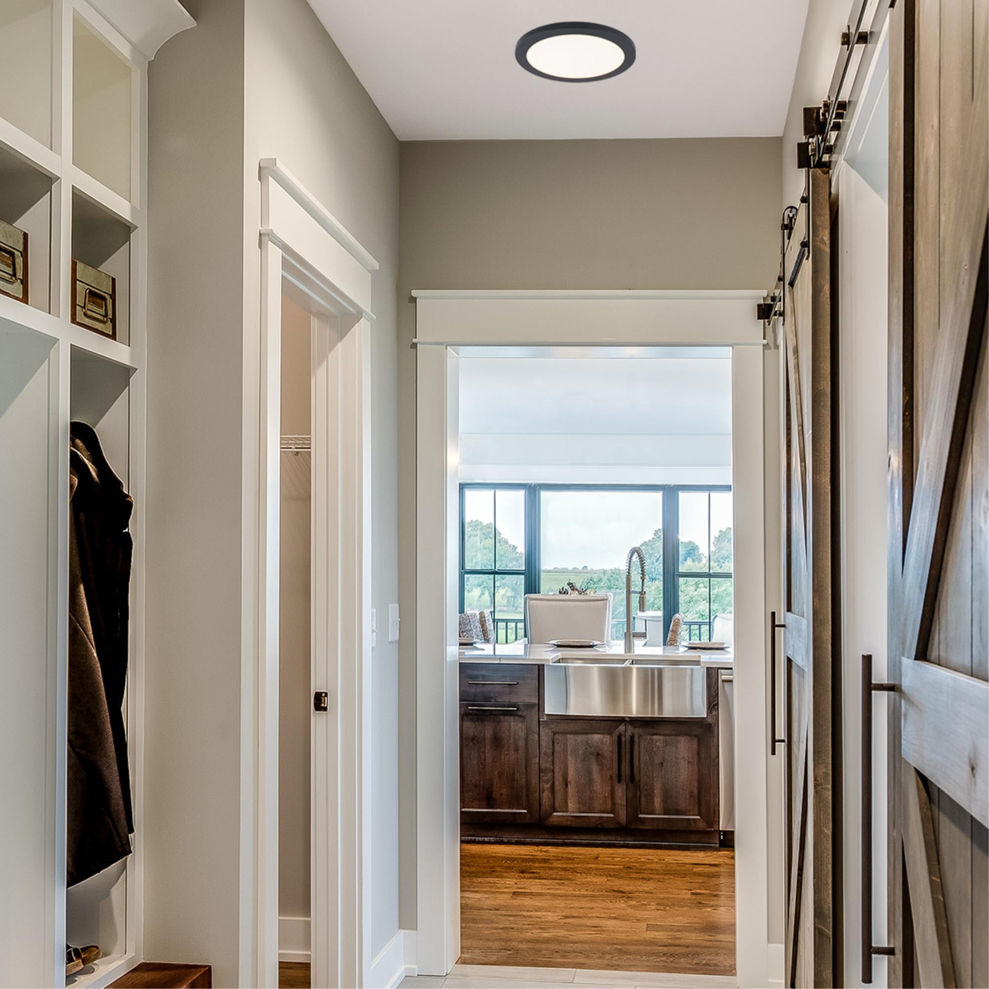 Westinghouse Lighting Plafonnier Noir Encastré à DEL de 12 pouces avec Sélection de la température de couleur