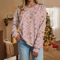 thumbnail image 7 of UngA Christmas Womens Sweatshirt Xmas Holiday Long Sleeve Tops Funny Crewneck Snowman Graphic Pullover Women Sweatshirts (Pink,XXL), 7 of 7