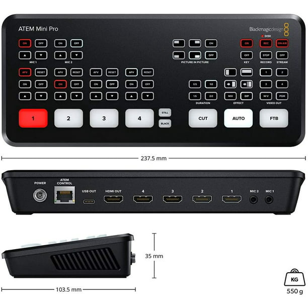 Blackmagic Design ATEM Mini Pro HDMI Live Stream Switcher with