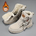 thumbnail image 6 of Autumn and Winter New Men's High-top Grass Weave Bear Pattern Boots Warm Work Boots Outdoor Motorcycle Boots, 6 of 8