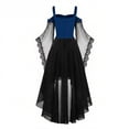 thumbnail image 6 of FASHOFT Witch Dress for Women Halloween Costumes Medieval Vampire Butterfly Sleeve Mesh Gothic Outfits Renaissance Dress, 6 of 6