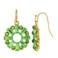 thumbnail image 2 of 2028 Jewelry Round Art Deco Inspired Baguette Peridot Green Crystal Drop Earrings, 2 of 3