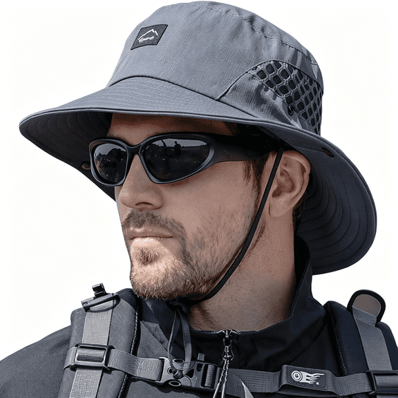TELOLY Fishing Hat,UPF50 Wide Brim Sun Hat for Men Women,UV Protection Hiking Beach Bucket Hats Summer Safari Hat