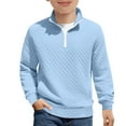thumbnail image 5 of Lenpel Girls Boys' Sweatshirts Long Sleeve Half Zip Collared Textured Pullover Sweatshirt Tops Children Casual Clothes(Light Blue,14-15 Years), 5 of 5