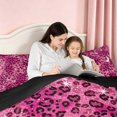 thumbnail image 4 of Homewish Pink Leopard Print Queen Comforter Set for Girls, Animal Themed Comforter Sets Queen, Black Reversible, 3pcs 1 Comforter and 2 Pillowcases, 4 of 6