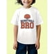 thumbnail image 1 of Boys' Basketball Bro Cotton T-Shirt - White Casual Summer Tee with Orange & Black Letter Print, Lightweight Short-Sleeve Top for Youngsters, 1 of 6