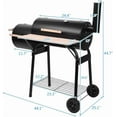 thumbnail image 6 of Oil Drum Charcoal Furnace Grill & High-Temperature Offset Smoker – Camping BBQ with Side Fire Box, Wheels, Thermometer & Chimney – Portable Outdoor Barbecue for Backyard, Patio, Picnics & Tailgating, 6 of 8