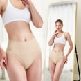 thumbnail image 5 of Women's Mid-Waist Seamless Tummy Control Thong Shapewear Panties Girdle Underwear, 5 of 6