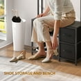 thumbnail image 6 of HOMCOM 5-in-1 Hall Tree with Bench and Shoe Storage, Entryway Bench with Coat Rack, 3 Storage Compartments, 2 Fabric Drawers, Distressed Black, 6 of 9