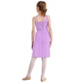 thumbnail image 2 of inlzdz Girls Sparkle Sequins Camisole Dance Leotard Lyrical Dress for Ballet Modern Jazz Performance Light Purple 12, 2 of 7
