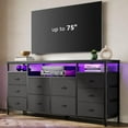 thumbnail image 6 of Ataucjin 10 Drawer Dresser TV Stand for 65 70 75 Inch Tv, 63" W Long Fabric Dresser Entertainment Center, Chest of Drawers for Bedroom with Led Lights & Power Outlets, 6 of 6