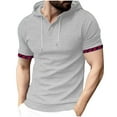 thumbnail image 2 of DPTALR George Men’s Lightweight Athletic Short Sleeve Hoodies Solid Color T-Shirts GrayBig and Tall Men XXXL, 2 of 6