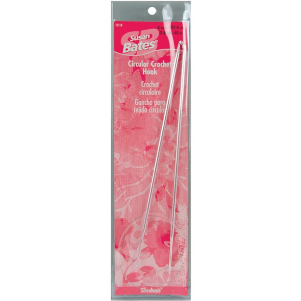 Susan Bates Silvalume Aluminum Circular Crochet Hook 40"Size G6/4mm