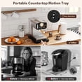 thumbnail image 3 of 360° Rotation Appliance Slider for Coffee Maker & Heavy Kitchen Appliance, Bamboo Rolling Tray for Kitchen Counter, Sliding Tray with Premium Wheels (Black, 15.7"×13"), 3 of 7