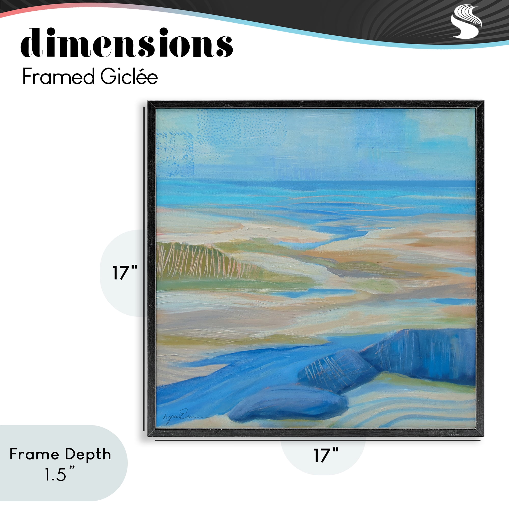 Stupell Industries Low Tide Azure Dunes Black Framed Giclee Art, design by Lynn Ericson Fine Art
