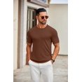 thumbnail image 2 of COOFANDY Men's T-Shirts Casual Knit Crewneck Solid Knitted Pullover Tees Summer Short Sleeve Breathable Tops, 2 of 6